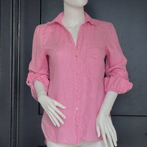 ZARA JOIN LIFE 100% LINEN PINK SHIRT SIZE XS